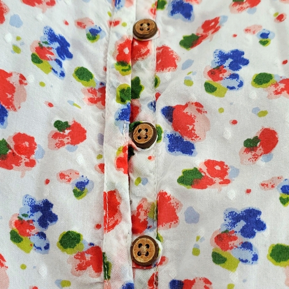 Caffe Marrakesh floral ruffle boho button down blouse size XL - Picture 1 of 9